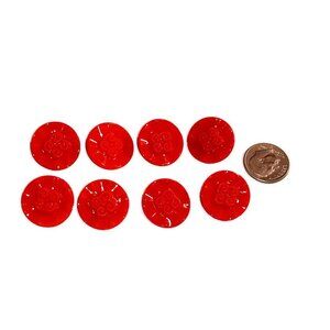 1930s Deep Red Vintage Czechoslovakian Glass Buttons, Crafting Supplies